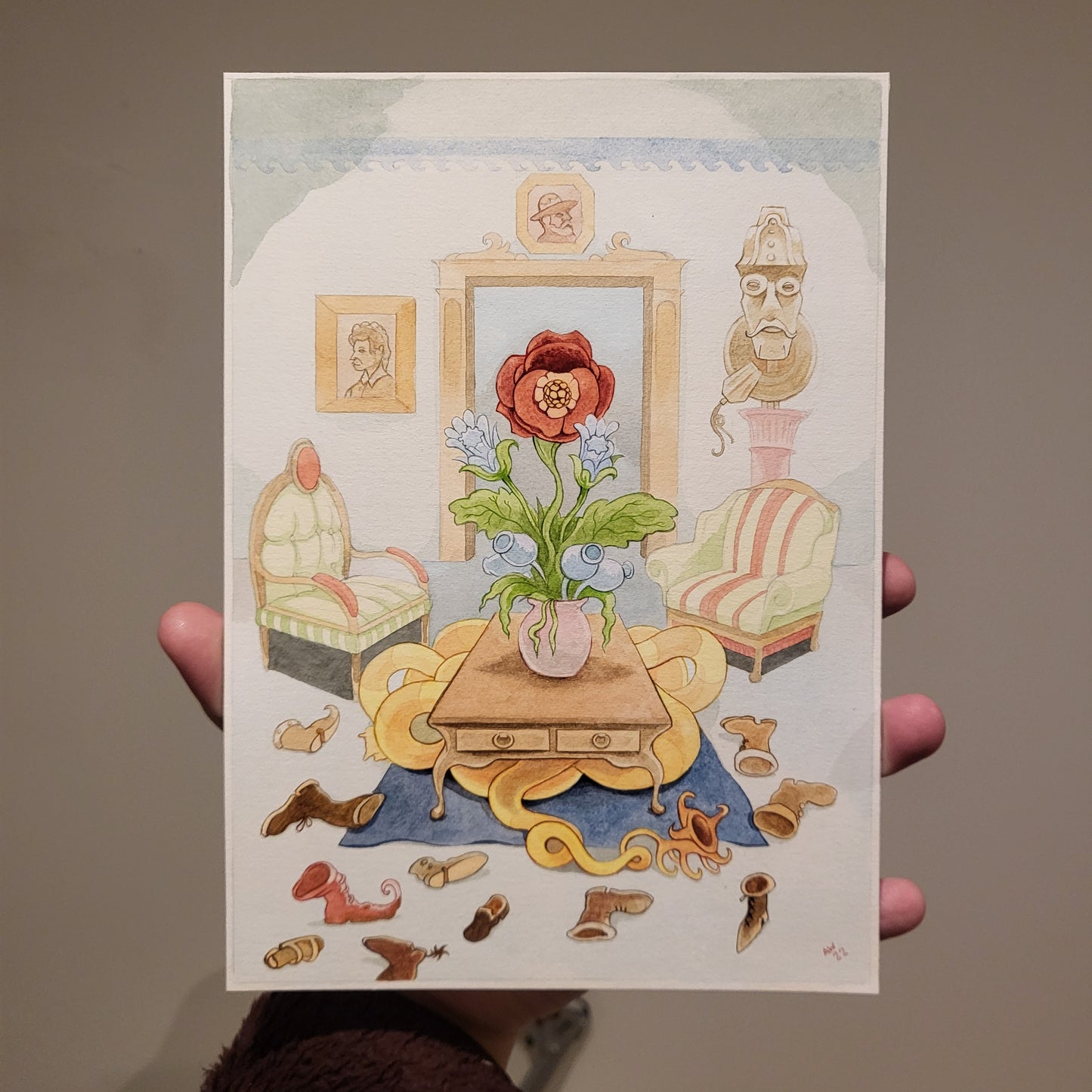 Original Artwork: Sitting Room With Imposter Worm (The Big Squirm)